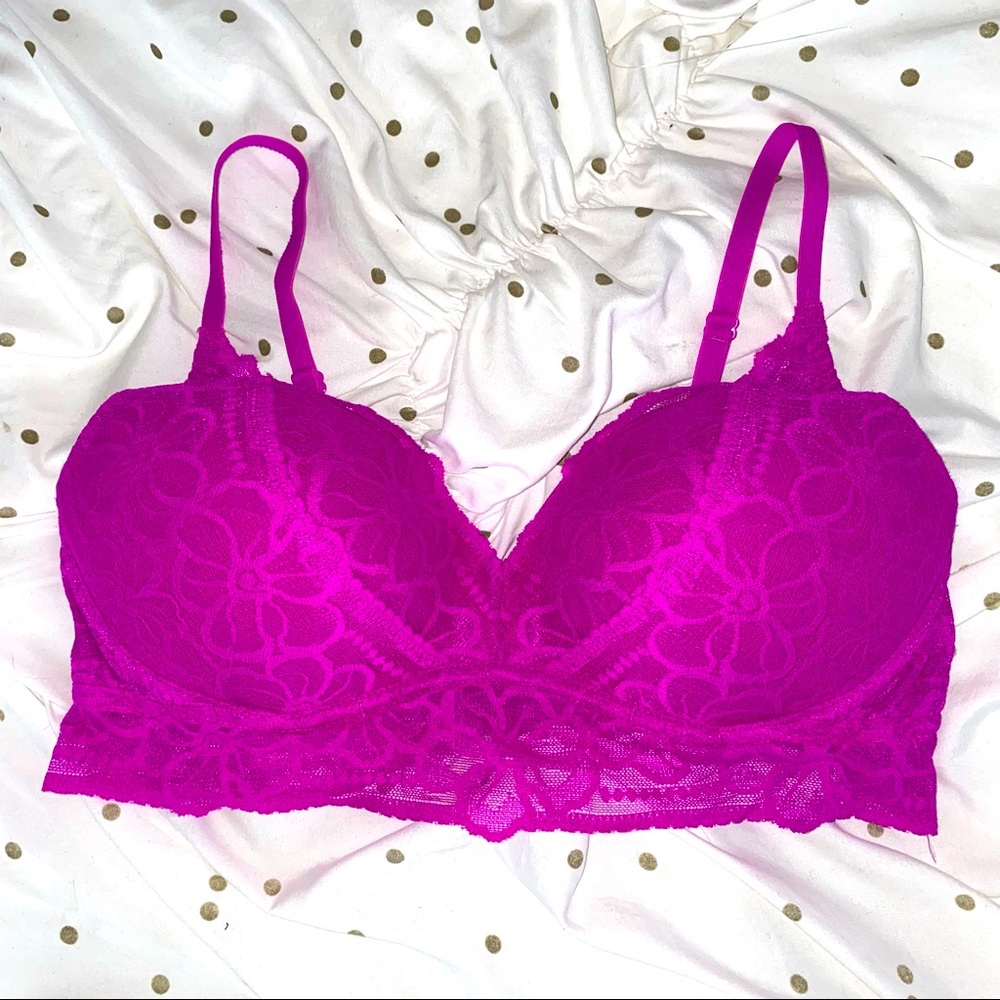 PINK Victoria Secret Purple Lace Wireless Bralette